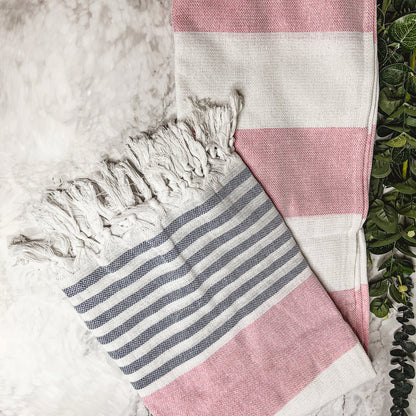 Mediterranean XL 180 GSM Turkish cotton towel with decorative tassels
