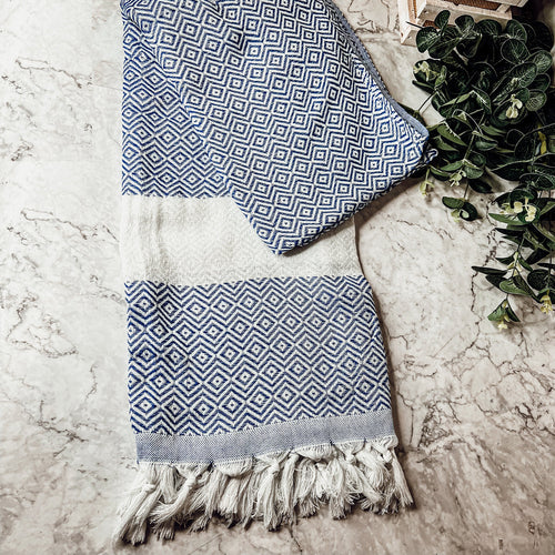 Haley Diamond Turkish Towel 200 GSM – Soft Oversized Cotton Towel