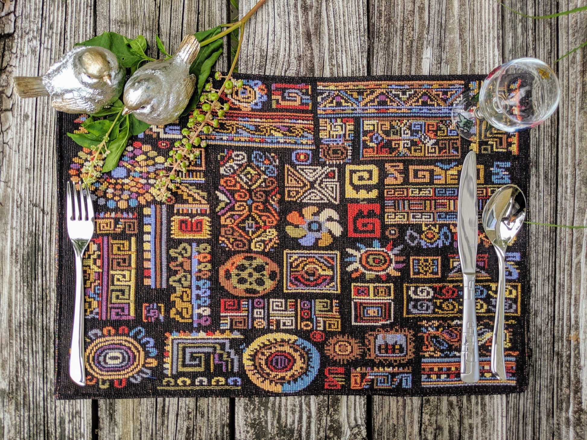 multi-color woven table mat