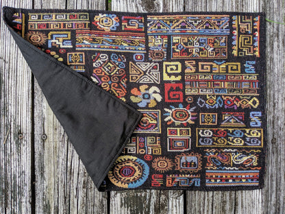 black-backed tapestry placemat