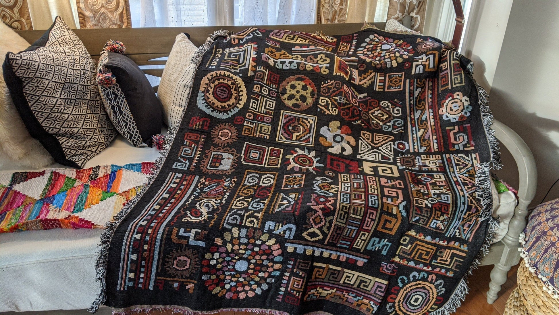 woven fringe tapestry blanket