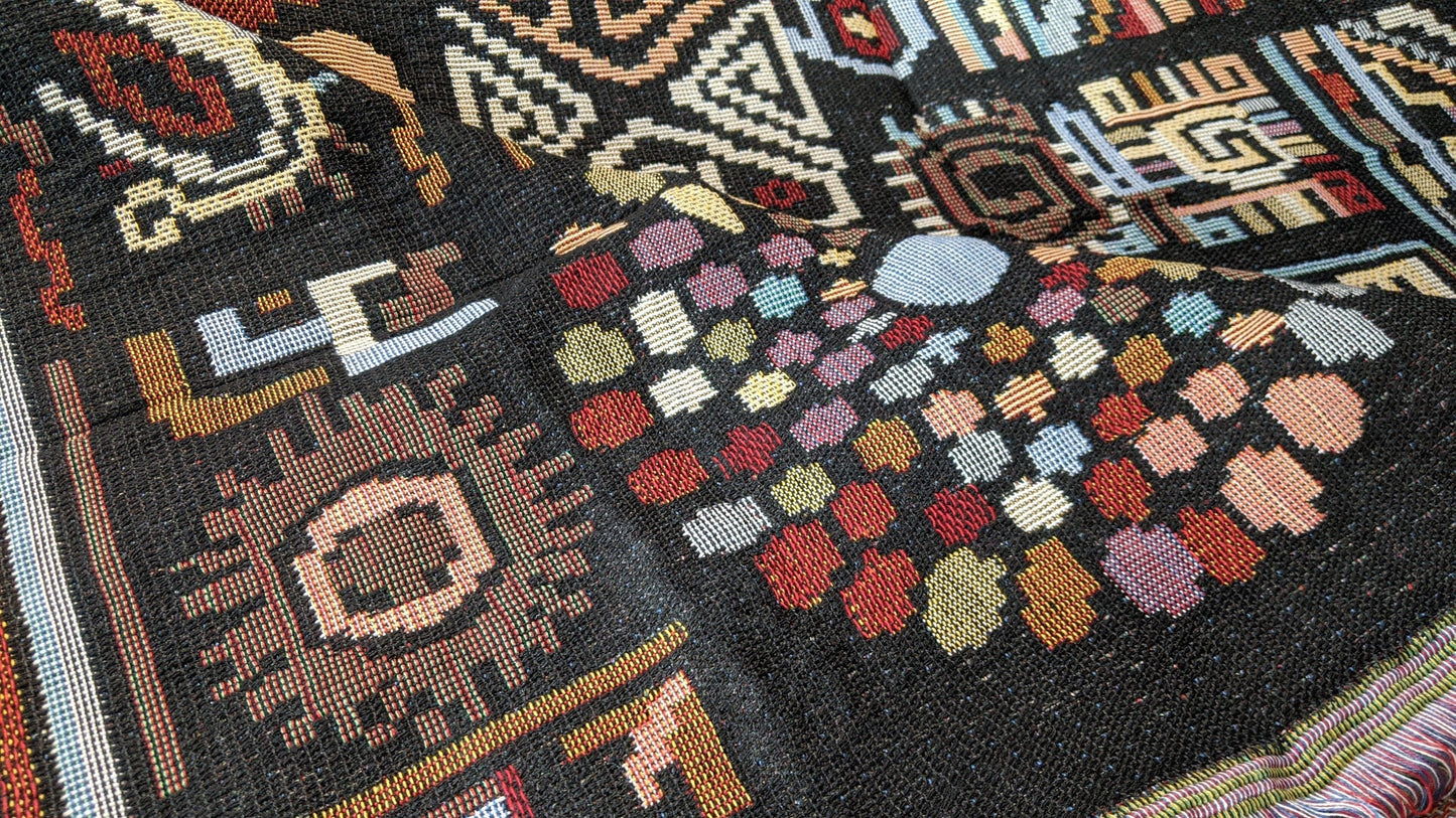 colorful ethnic pattern blanket