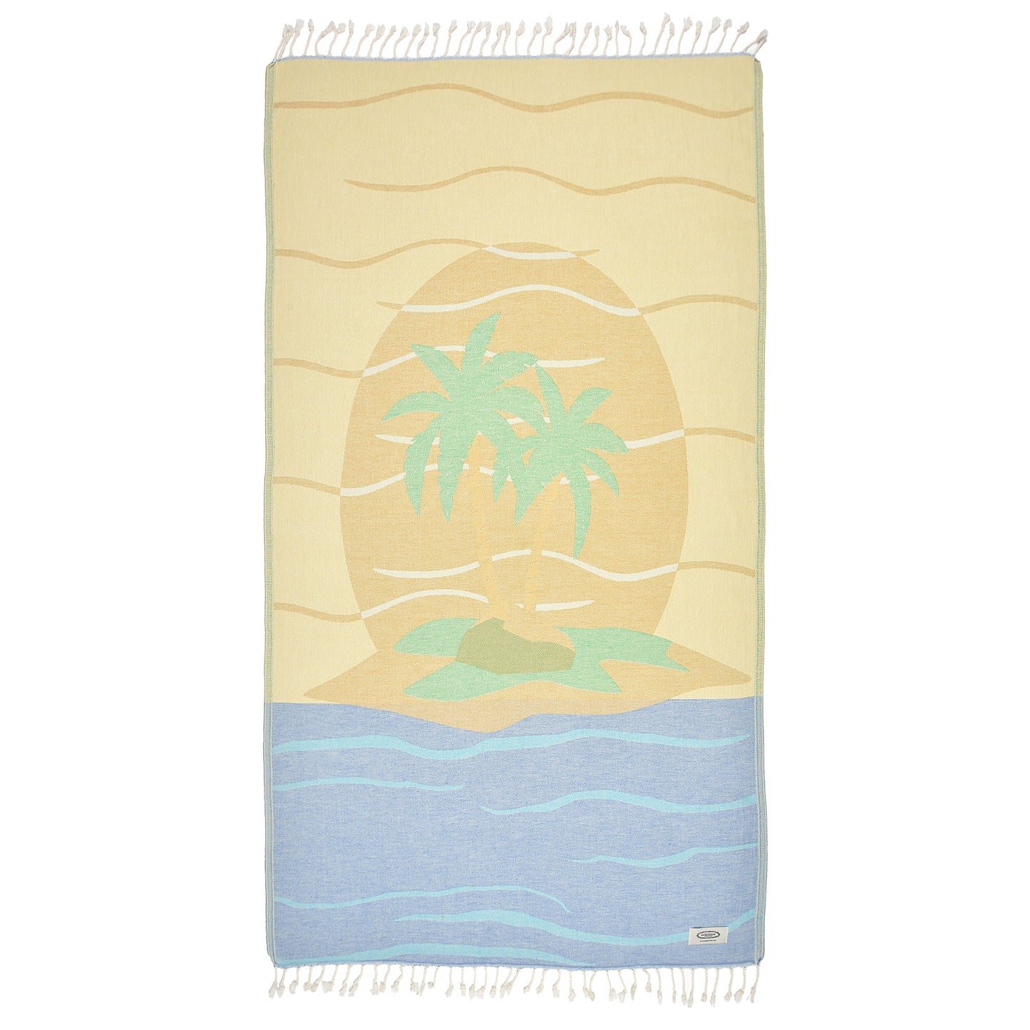 close-up tight woven turkish cotton towel sandy island