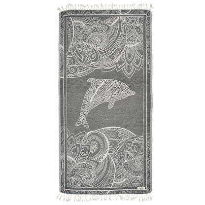 Exclusive Magic Dolphin Peshtemal – 100% Pure Cotton Beach Towel