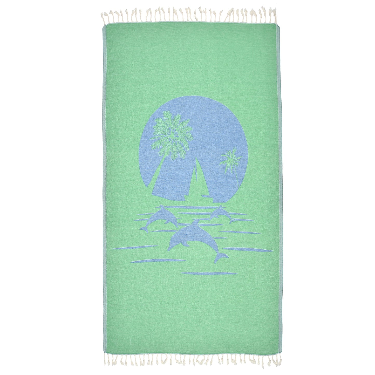 lightweight oeko tex certified green dolphins towel