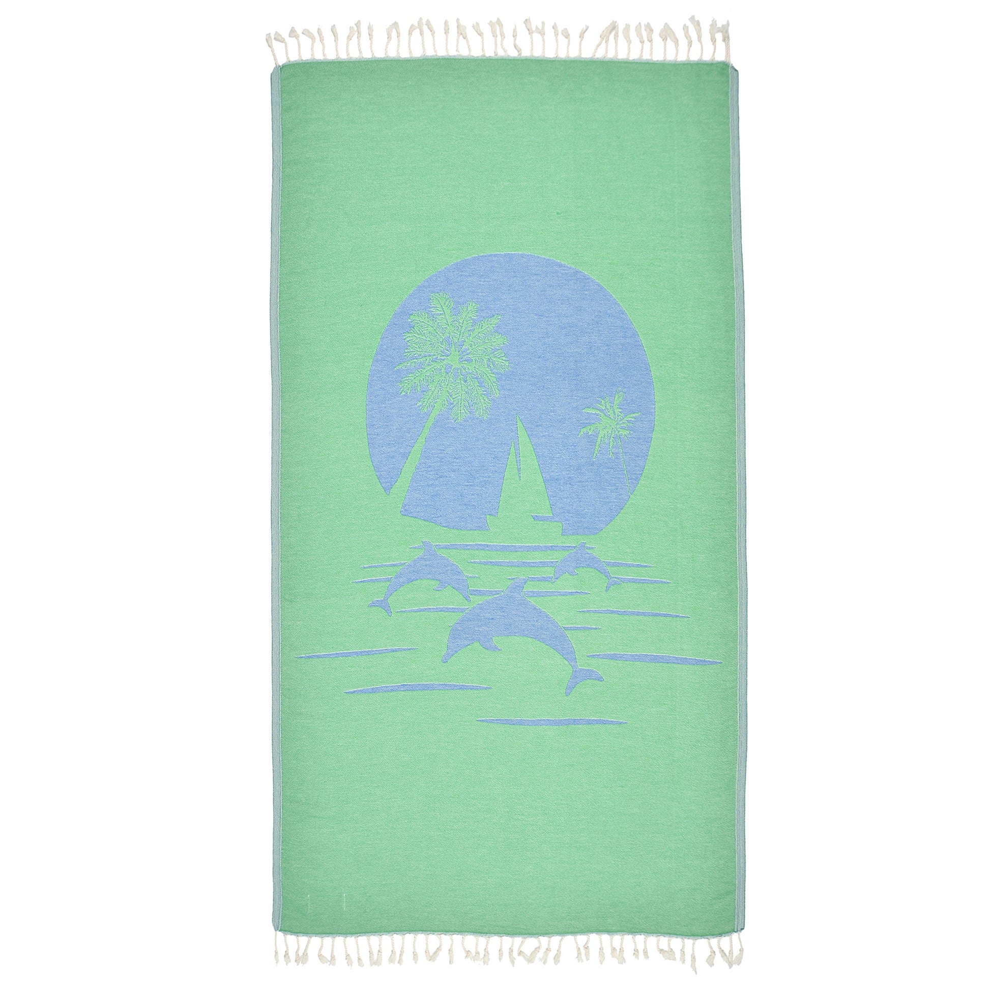 lightweight oeko tex certified green dolphins towel