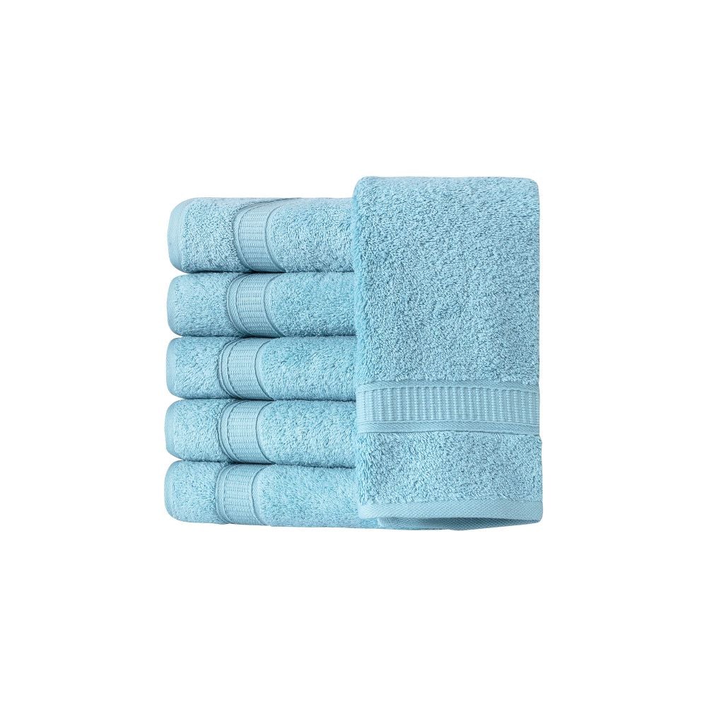 Set of 6 Turkish cotton hand towels in premium 600 GSM design