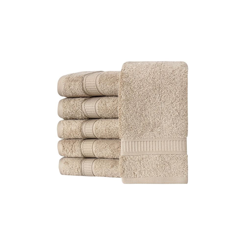 Set of 6 Turkish cotton hand towels in premium 600 GSM design