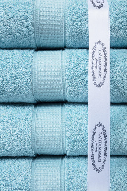La Hammam luxury hand towels with wide dobby border and double stitching