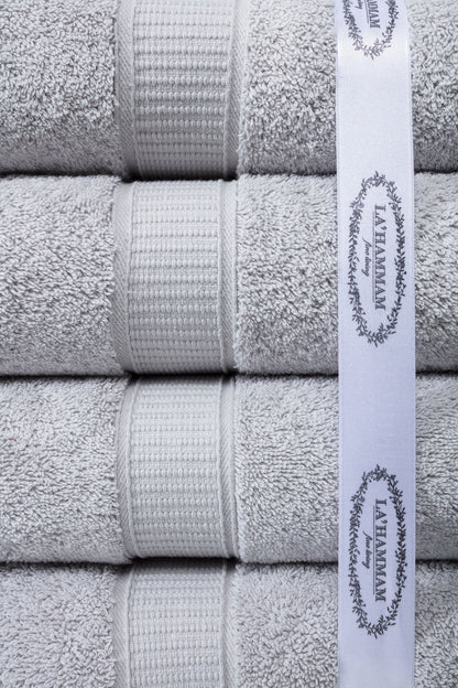 La Hammam luxury hand towels with wide dobby border and double stitching