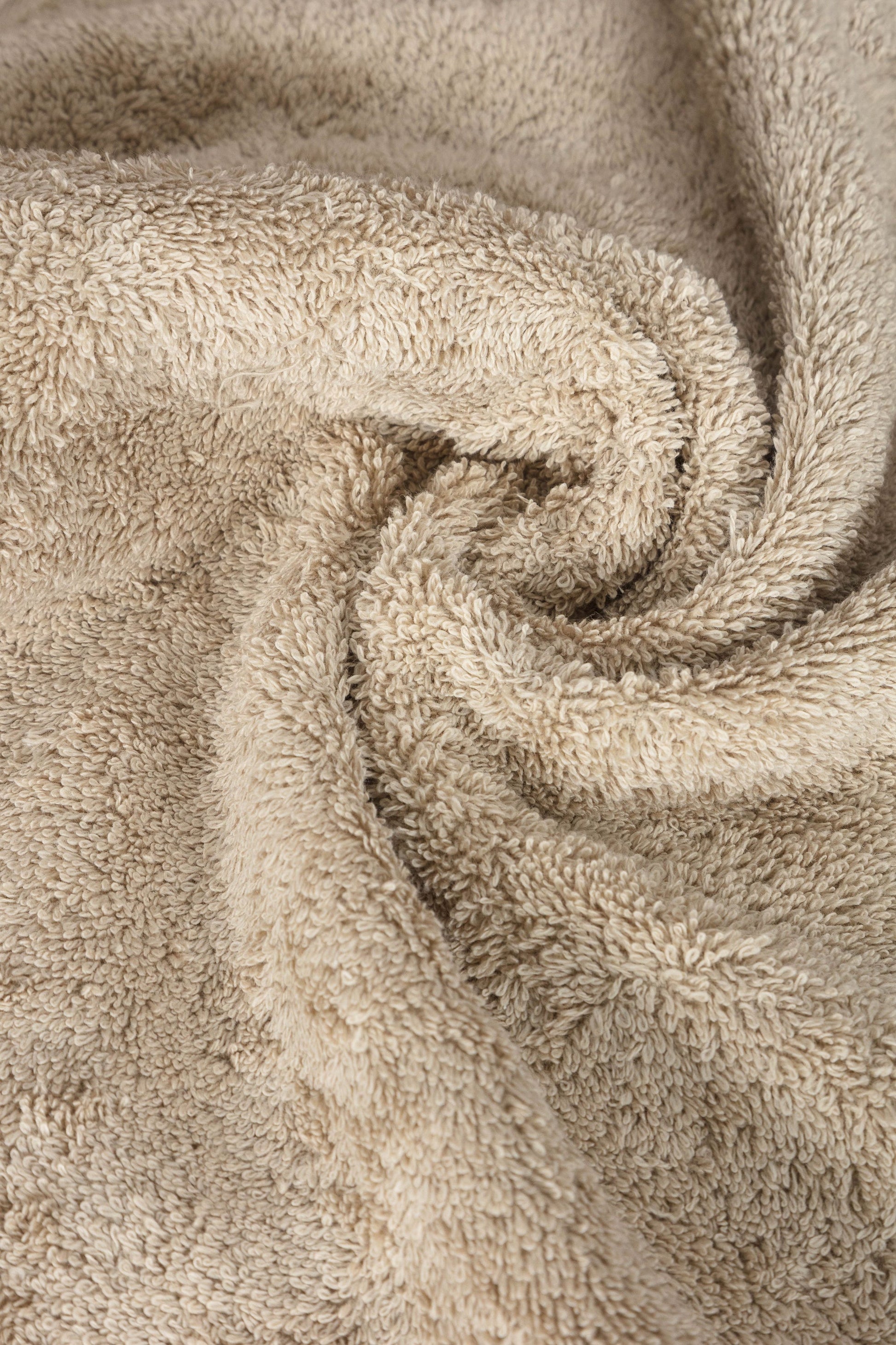 Close-up texture of ultra-soft long-staple Turkish cotton towel
