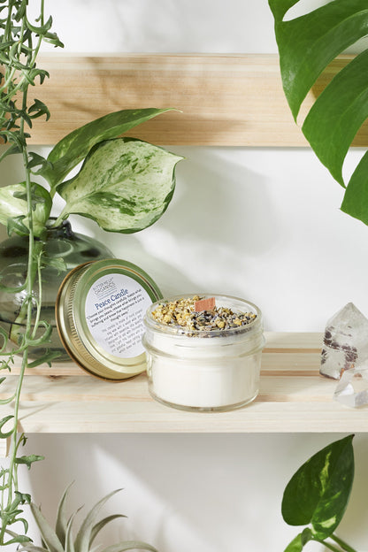 Krombee Serenity and Peace Crystal Candle 