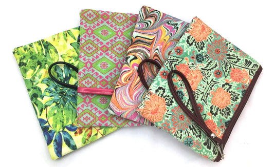 Compact everyday clutches 4 patterns front view