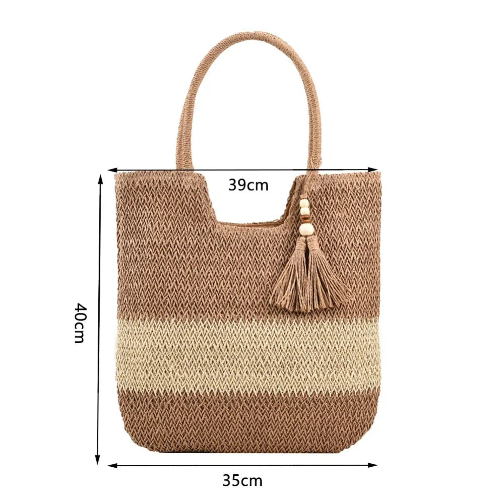 Casual summer tote with patchwork design