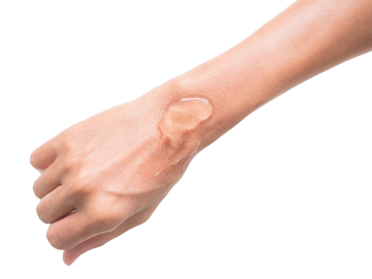 Aloe vera gel applied to hand for hydration