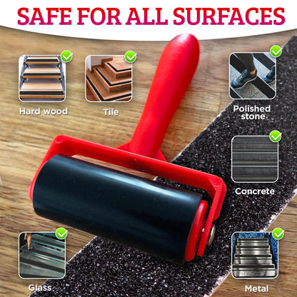 Close-up of rubber roller surface for anti-slip tape