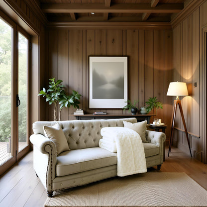 White roses faux fur sherpa throw blanket folded on a couch in a livingroom
