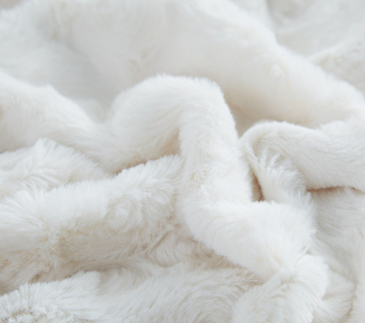 Close-up embossed white rose faux fur texture