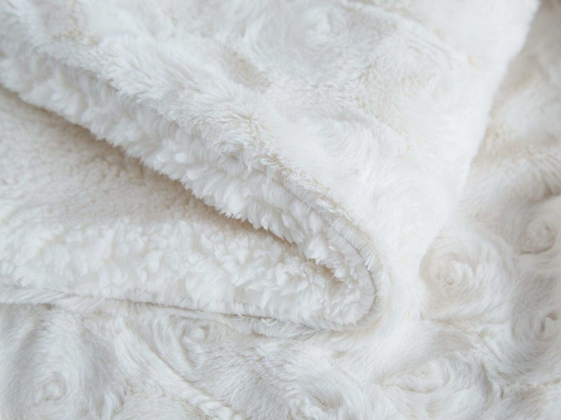 detail shots of faux fur and sherpa texture