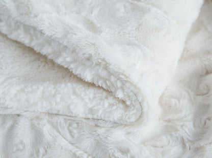 detail shots of faux fur and sherpa texture