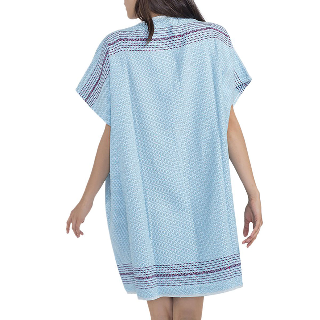 Back view of Tapestry Turkish Tunic handmade in Turkey – boho summer loungewear