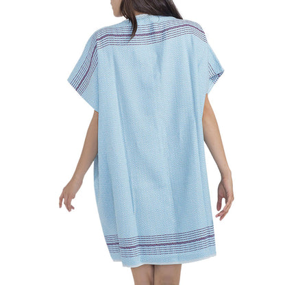 Back view of Tapestry Turkish Tunic handmade in Turkey – boho summer loungewear