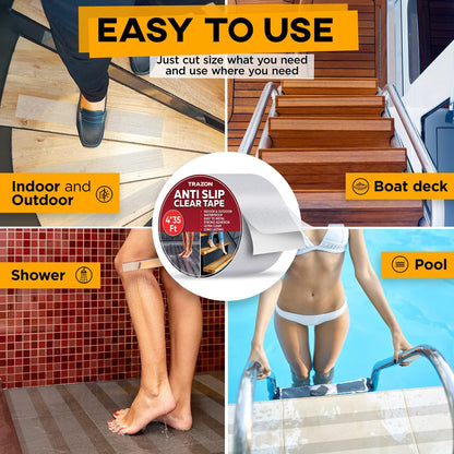 Waterproof anti slip tape for outdoor surfaces