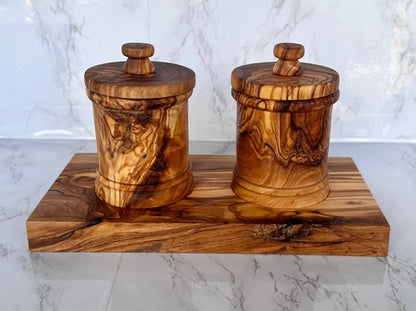 Handcrafted Olive Wood Canister Set | Premium Kitchen Storage