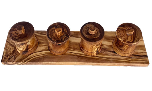 Premium olive wood canister set that instantly elevates your kitchen with natural warmth and luxury