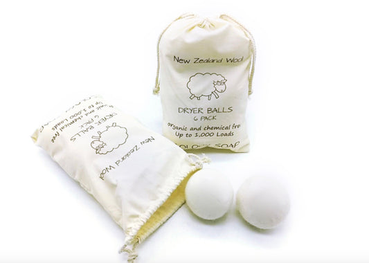 Premium New Zealand Organic Wool Dryer Balls - Pack of 6