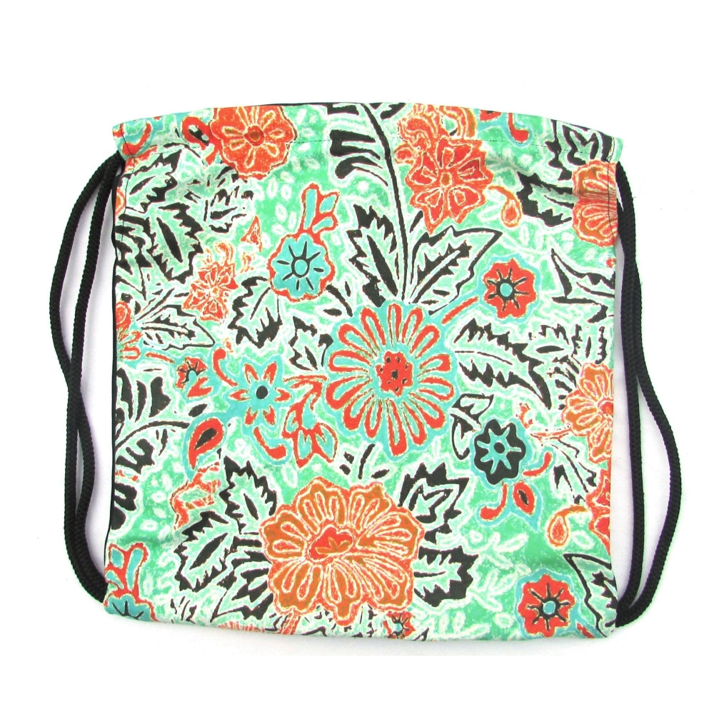 Garden patterned drawstring backpack