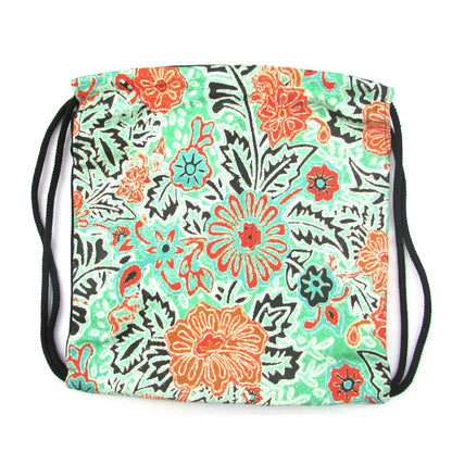 Garden patterned drawstring backpack