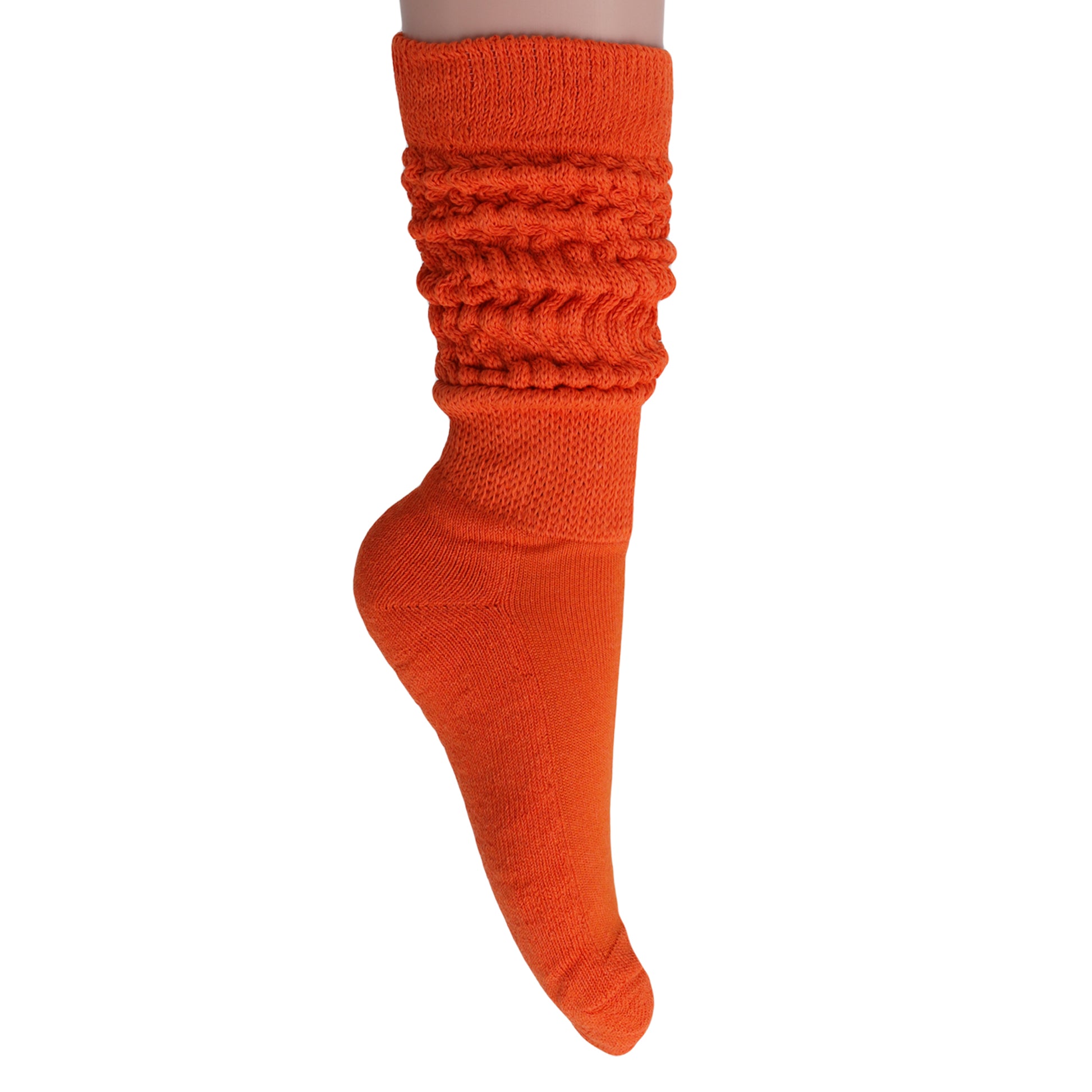 bright orange scrunch boot socks women
