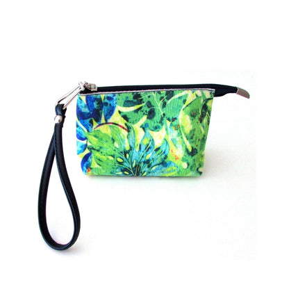 Jungle patterned wristlet vanity bag