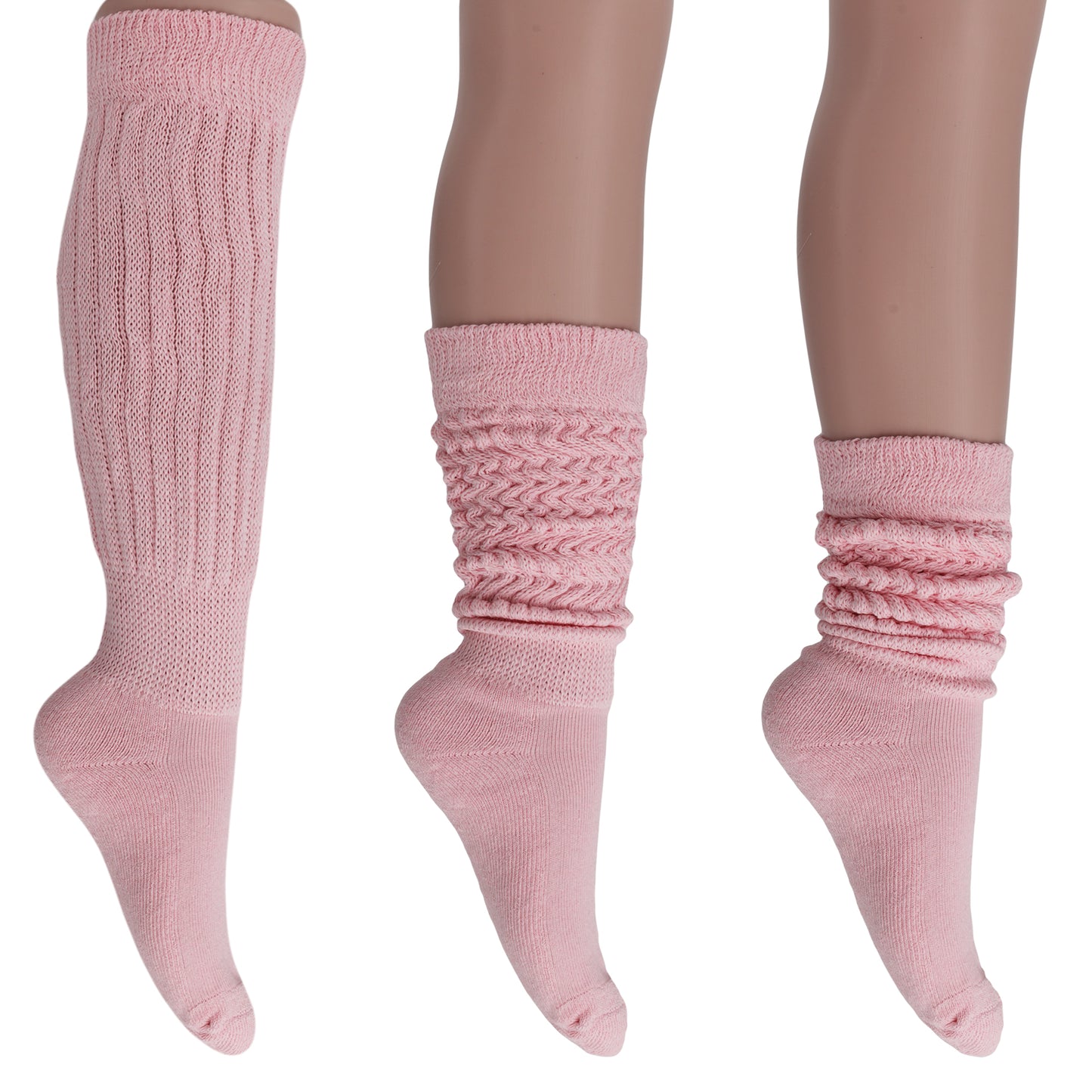 soft pink slouch socks for boots and sneakers