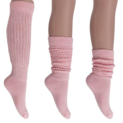 soft pink slouch socks for boots and sneakers