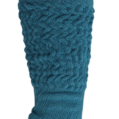 Premium Capri Blue Slouchy Scrunch Socks for Women