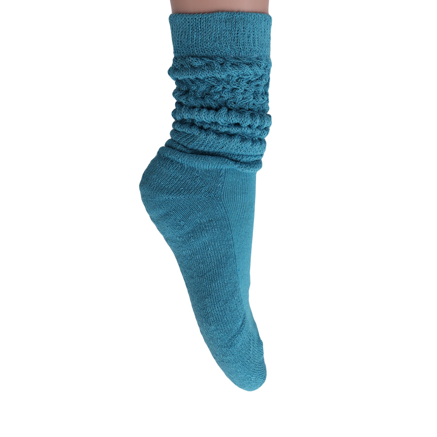 breathable cotton capri blue slouch socks women