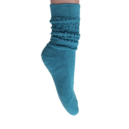 breathable cotton capri blue slouch socks women