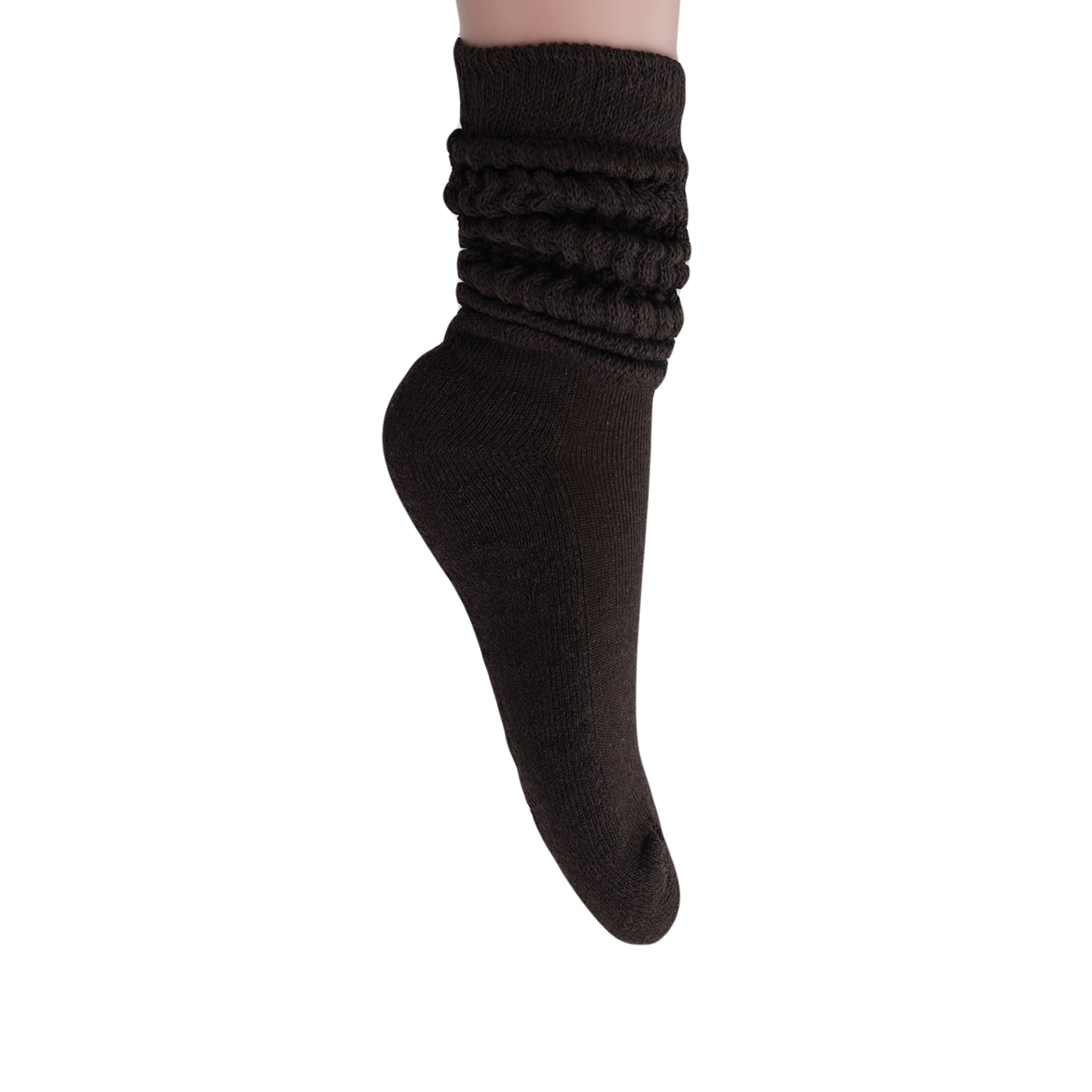 retro brown scrunch socks for women