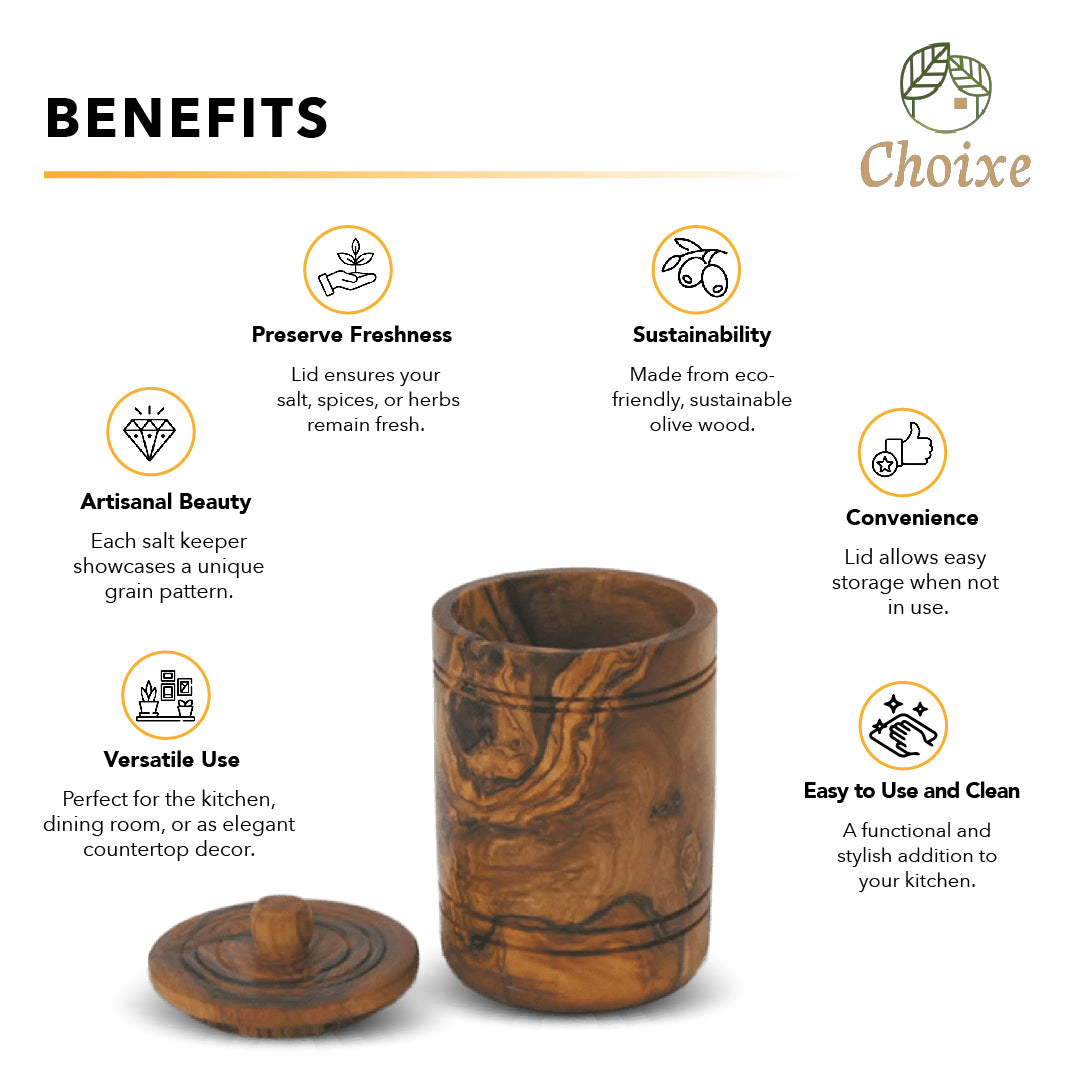 “Durable handcrafted salt keeper ideal for everyday cooking and stylish seasoning storage.”