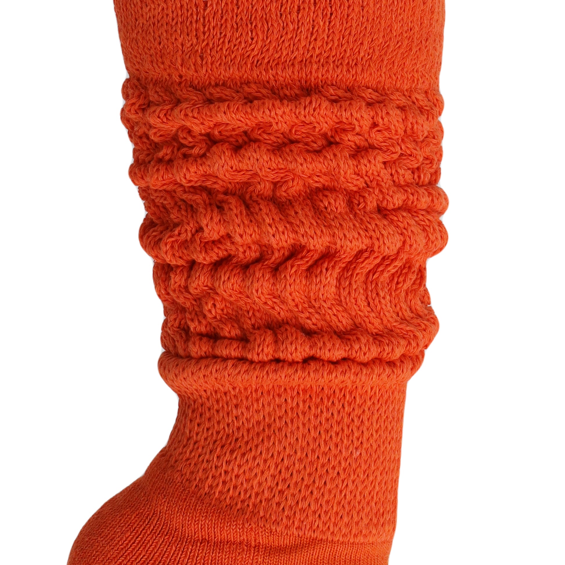 cozy cotton orange slouch socks for women