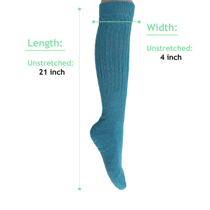 vibrant capri blue slouch socks 21 inch length