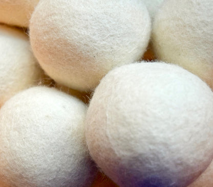 jumbo organic wool dryer ball close-up texture