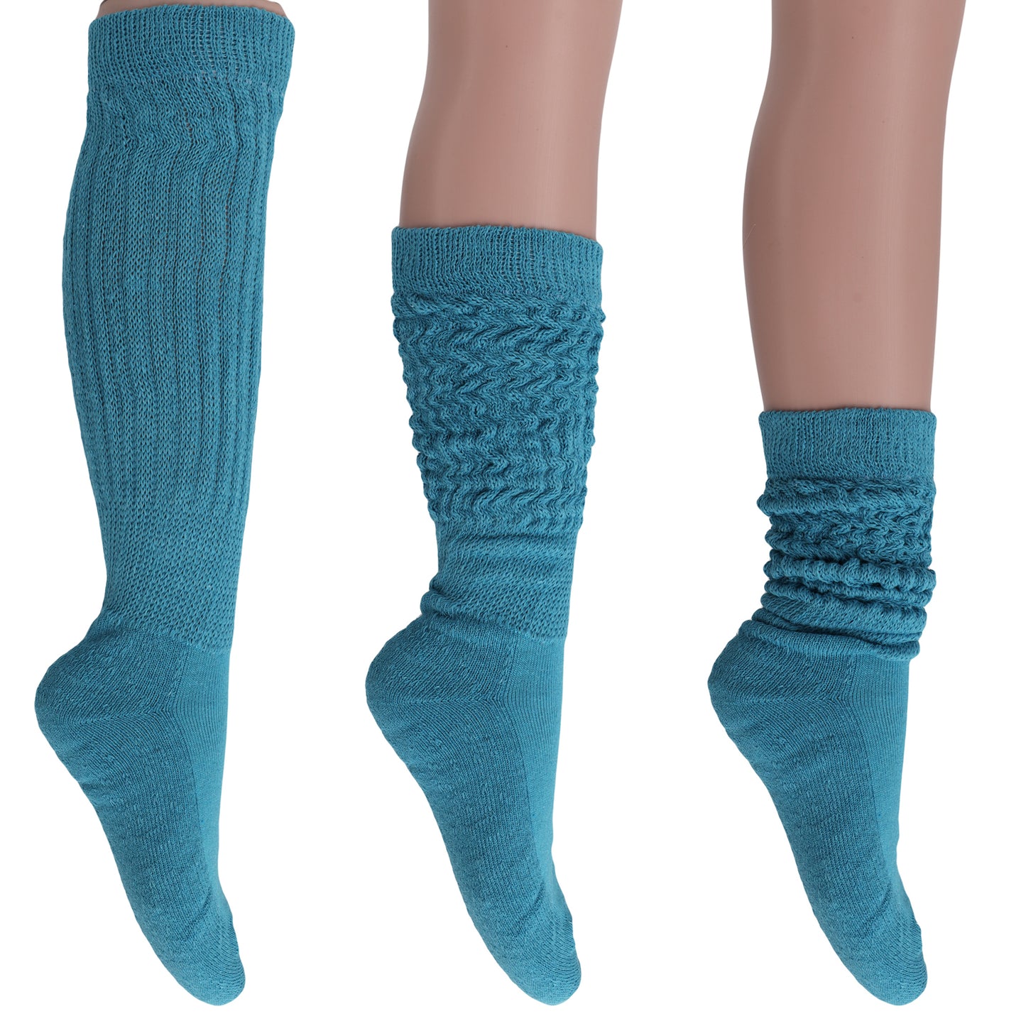 capri blue slouchy scrunch socks for women knee high