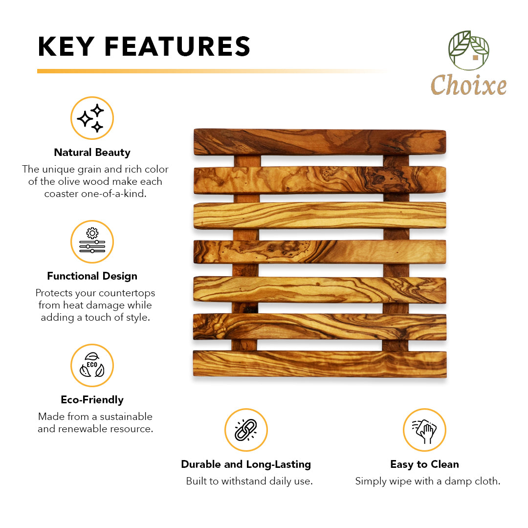 “Eco-friendly wooden pan coaster adding warmth and sophistication to modern kitchen decor.”