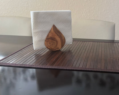 Top-angle view of the napkin holder showing its compact and elegant design
