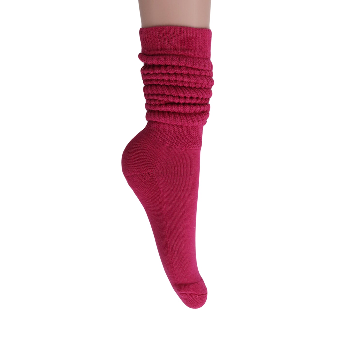 vibrant fuchsia scrunch socks shoe size 5 to 10