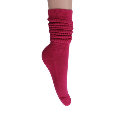 vibrant fuchsia scrunch socks shoe size 5 to 10