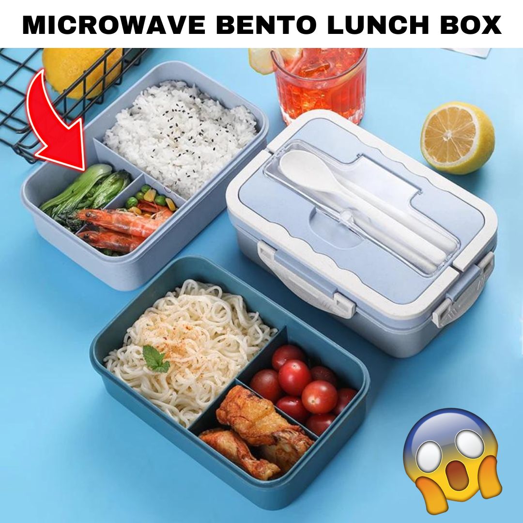 Leakproof bento lunch box open showing portion-control compartments